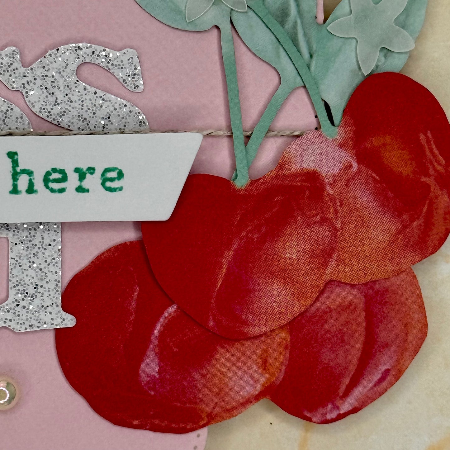 Greeting Card: Miss You Wish You Were Here - cherries