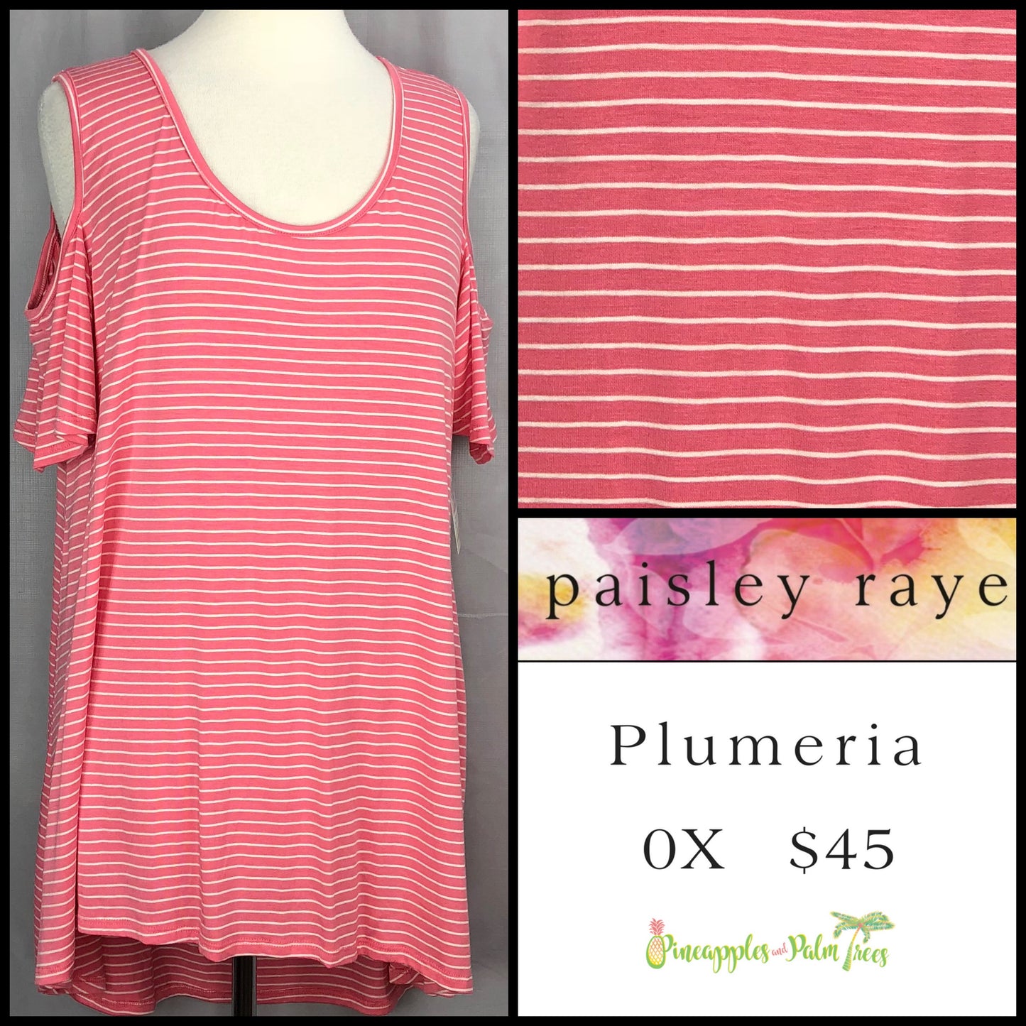 Top: Plumeria 0X - stripes