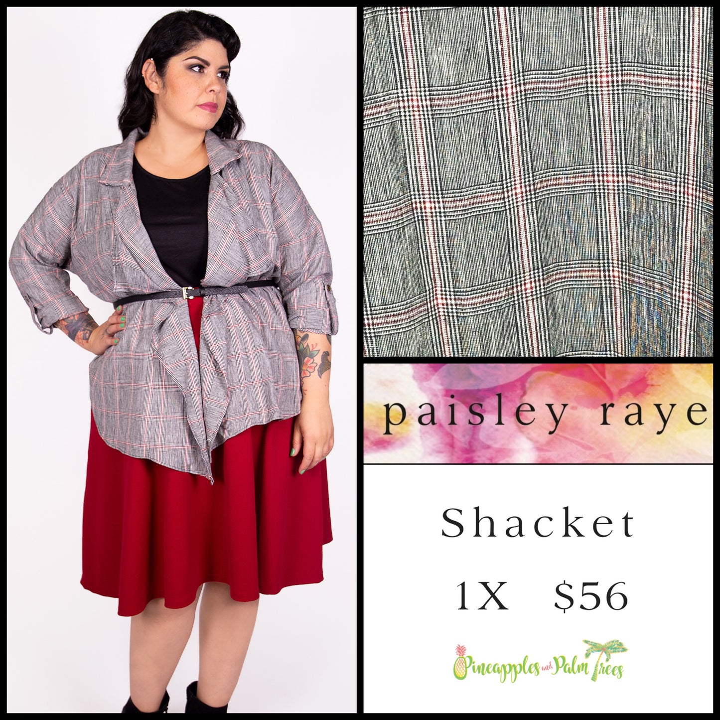 Outerwear: Shacket 1X - plaid