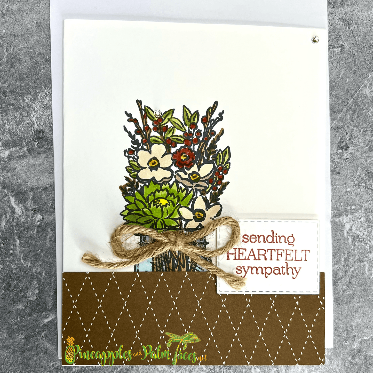 Greeting Card: Sending Heartfelt Sympathy - brown floral