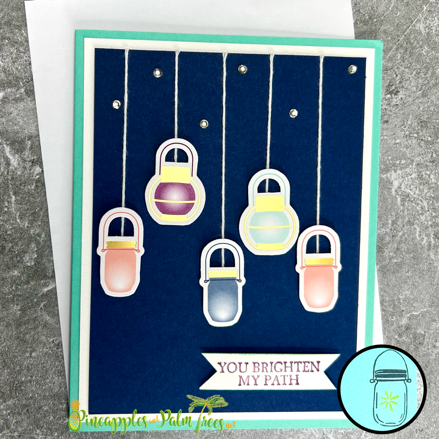 Greeting Card: You Brighten My Path - lanterns