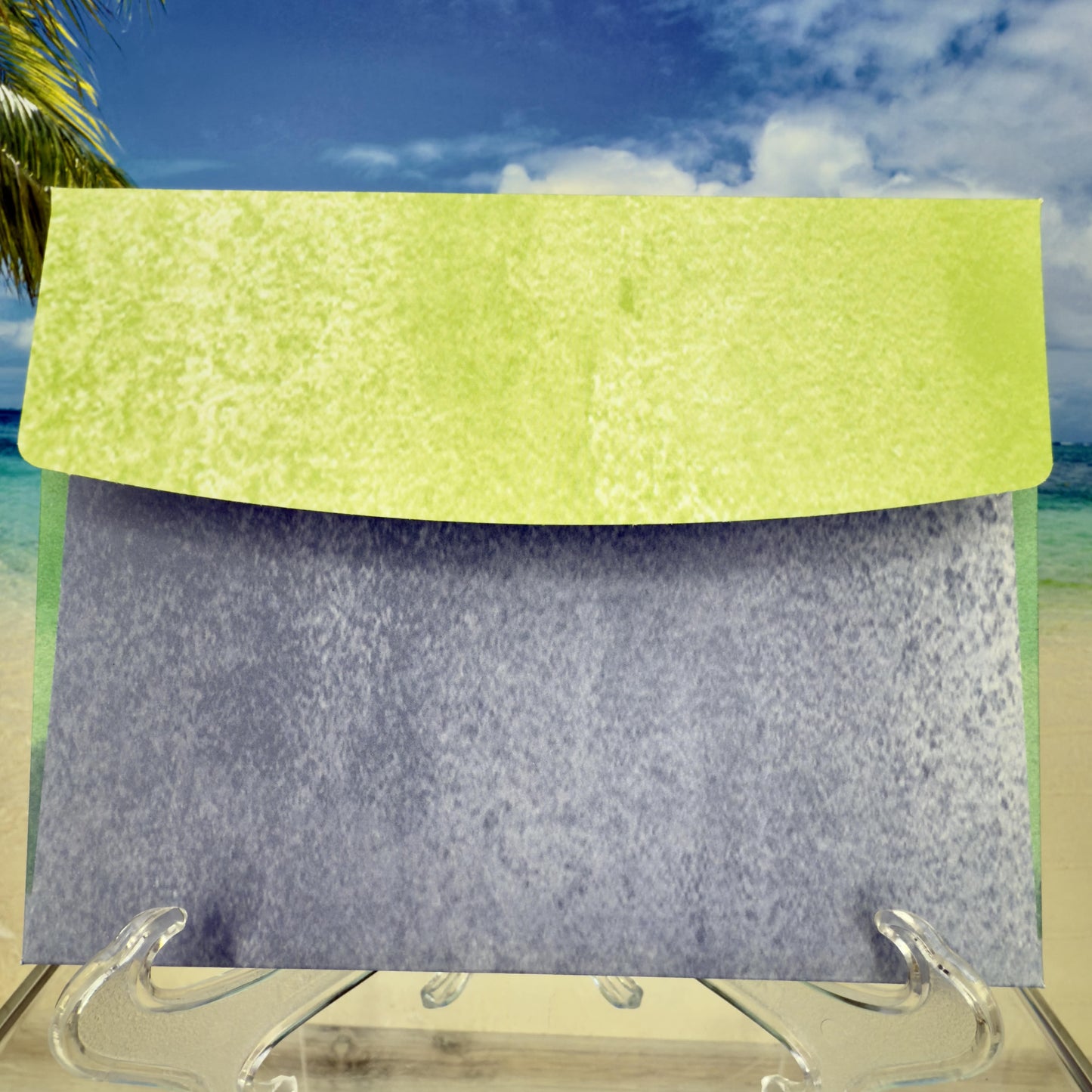 Matching envelope of the ‘Let Your Light Shine’ greeting card — a thoughtful, inspiring handcrafted card.