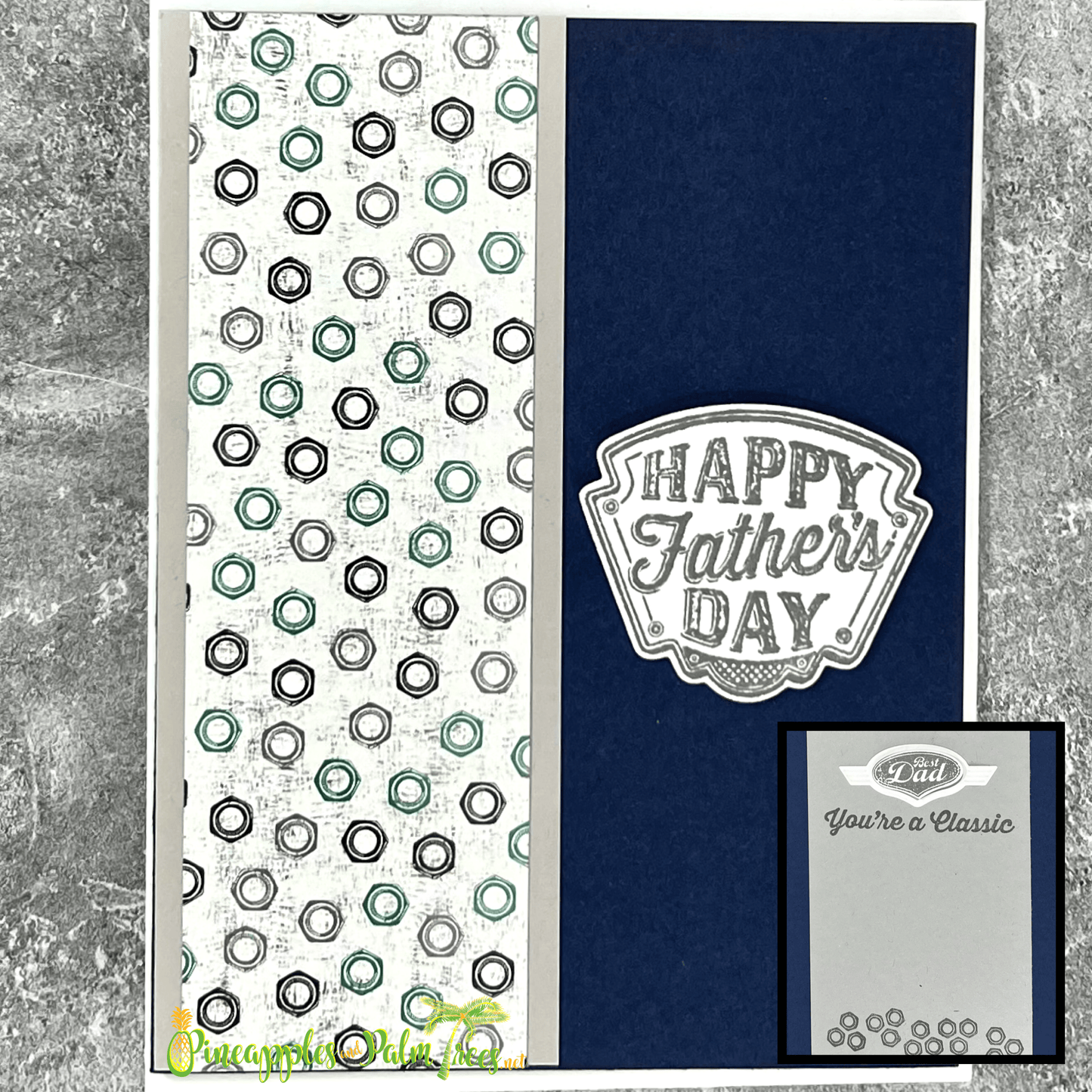 Happy Father’s Day greeting card in blue