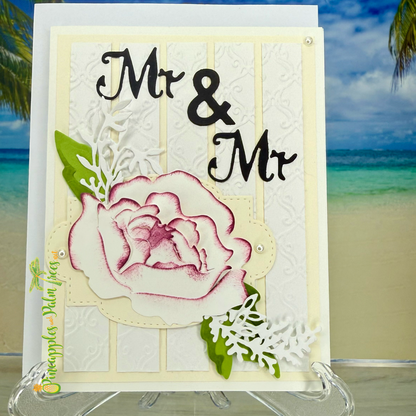 Greeting card “Mr. & Mr.” — handcrafted front design.