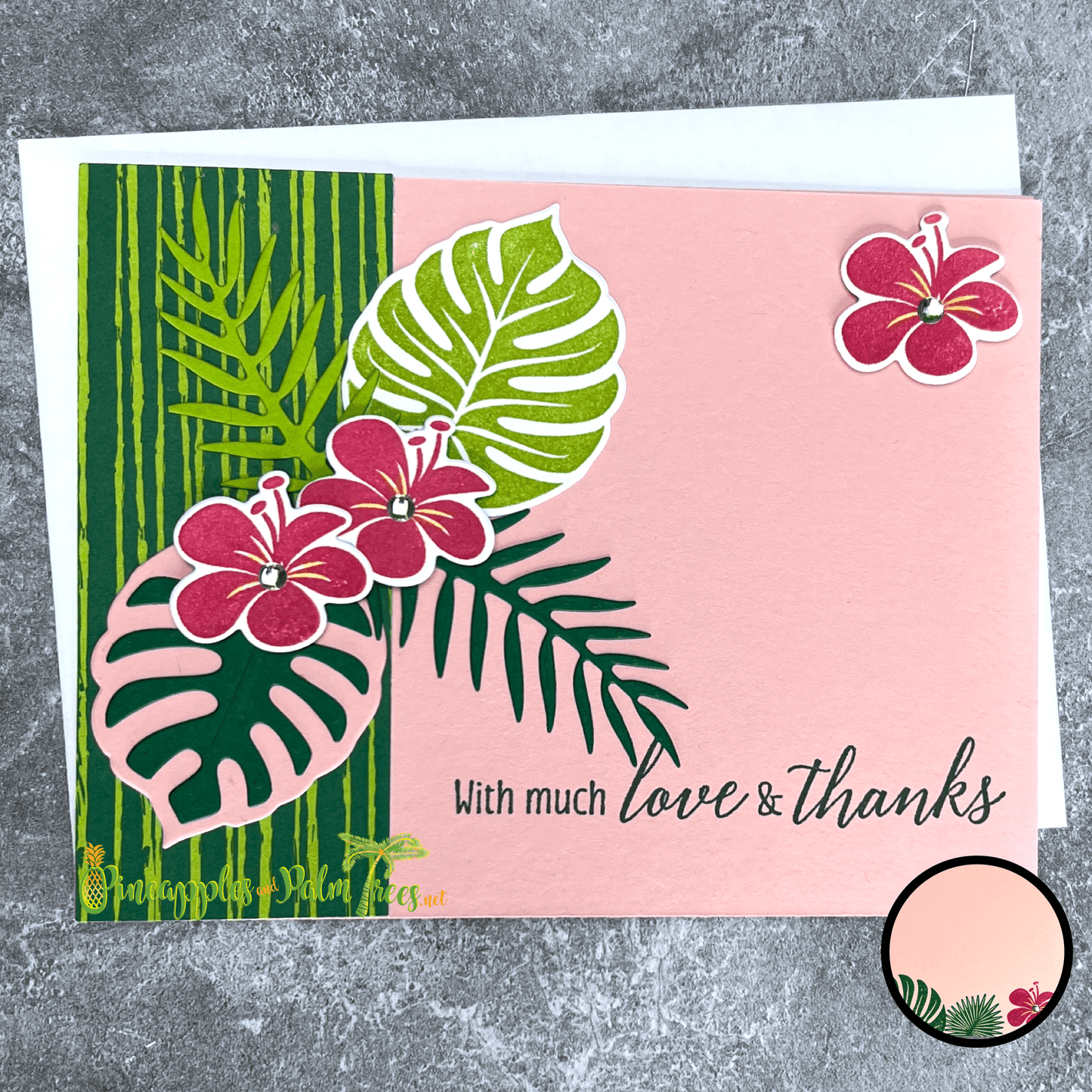 Greeting Card: With Much Love & Thanks - plumeria