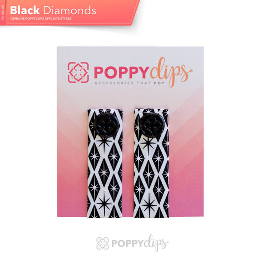 PoppyClips: Black Diamonds - black and white