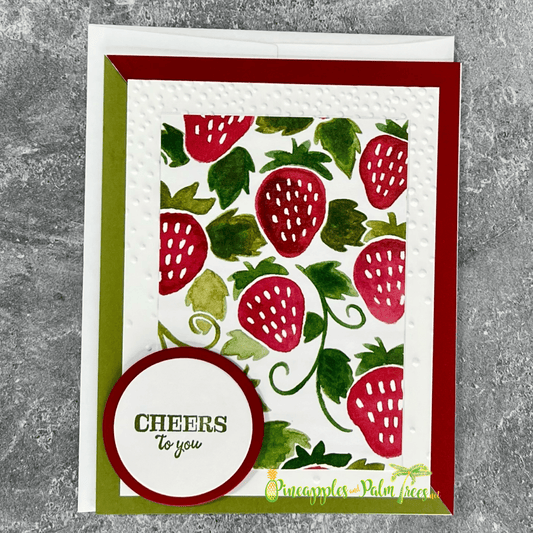 Greeting Card: Cheers to You - strawberries