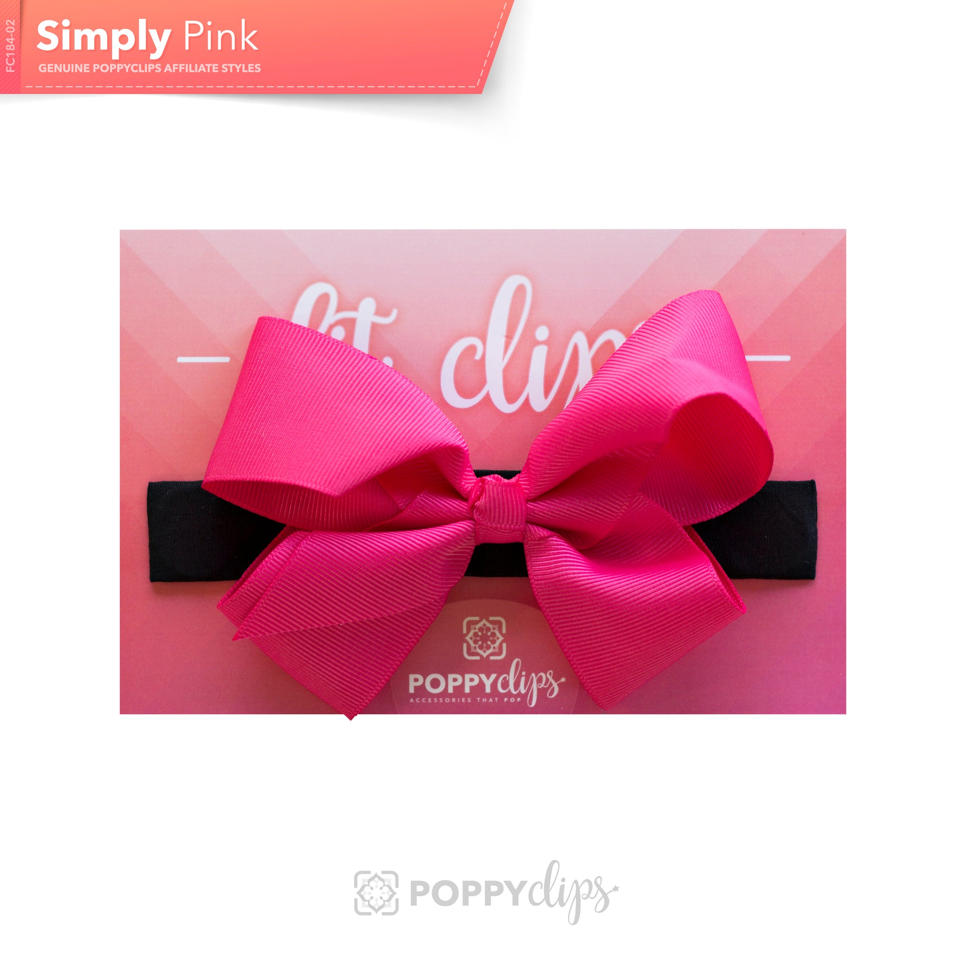 5 ¼” long by 7/8” wide black material with hidden magnets at each end.  Centered on the outside is a double hot pink bow that is approximately 4” across.