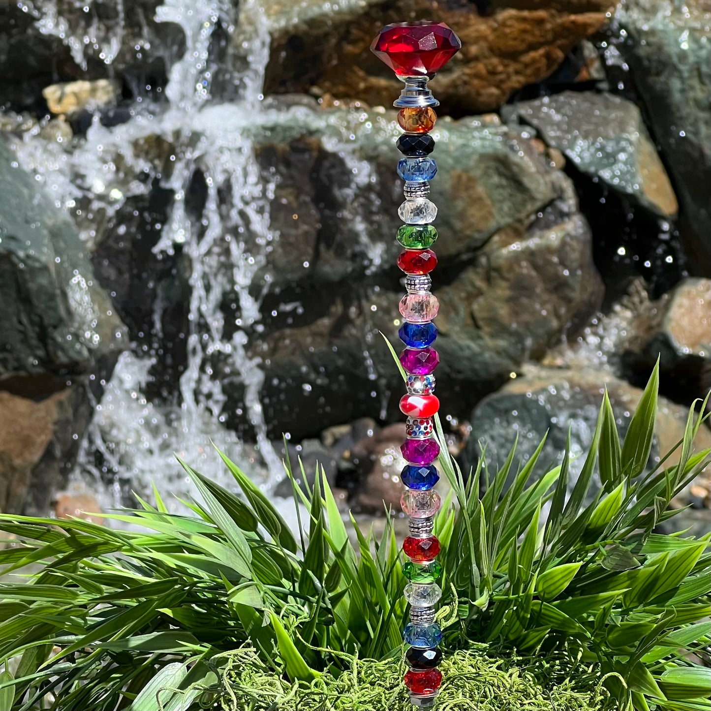 Garden Stake 1': Vibrant Tropical Kaleidoscope