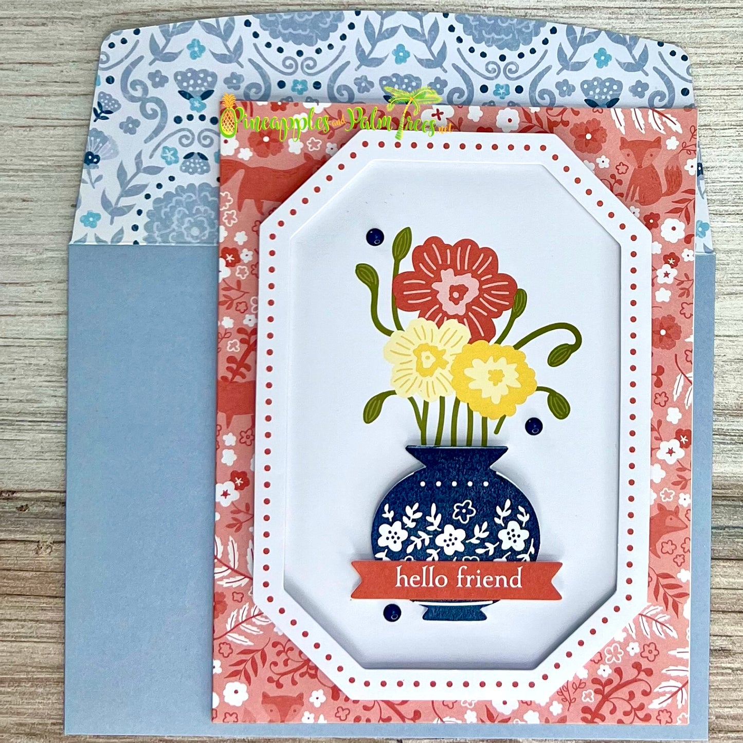 Greeting Card: Hello Friend - flowers