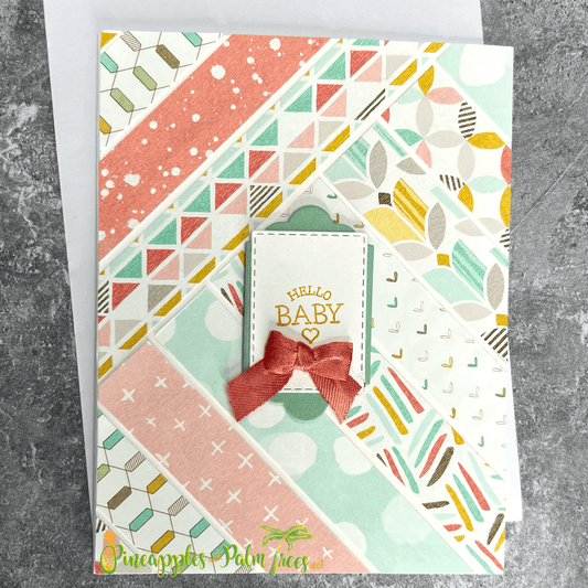 Greeting Card: Hello Baby - coral