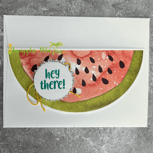 Greeting Card: Hey There - watermelon