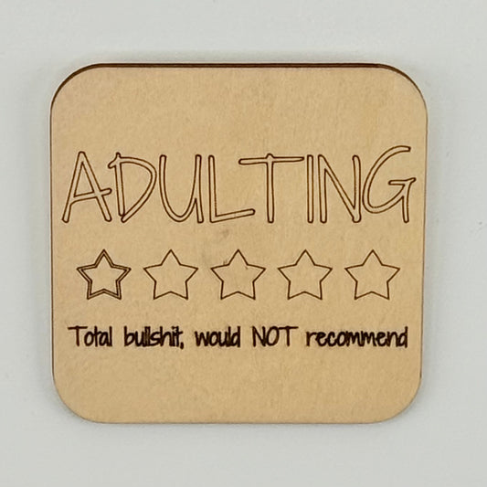 Fridge Magnet: Adulting: 1 Star, Total Bullshit, Would Not Recommend