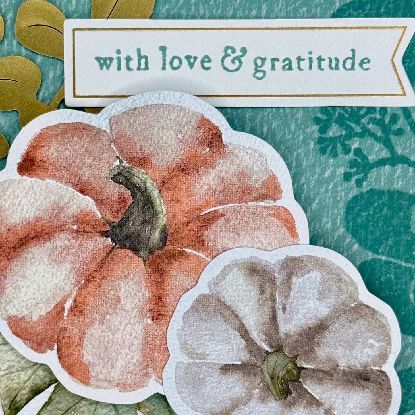 Greeting Card: With Love & Gratitude - pumpkins