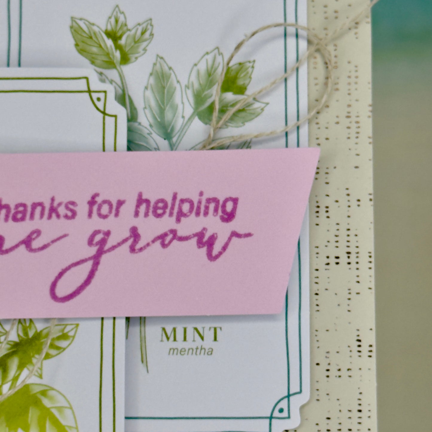 Greeting Card: Thanks for Helping Me Grow - herbs