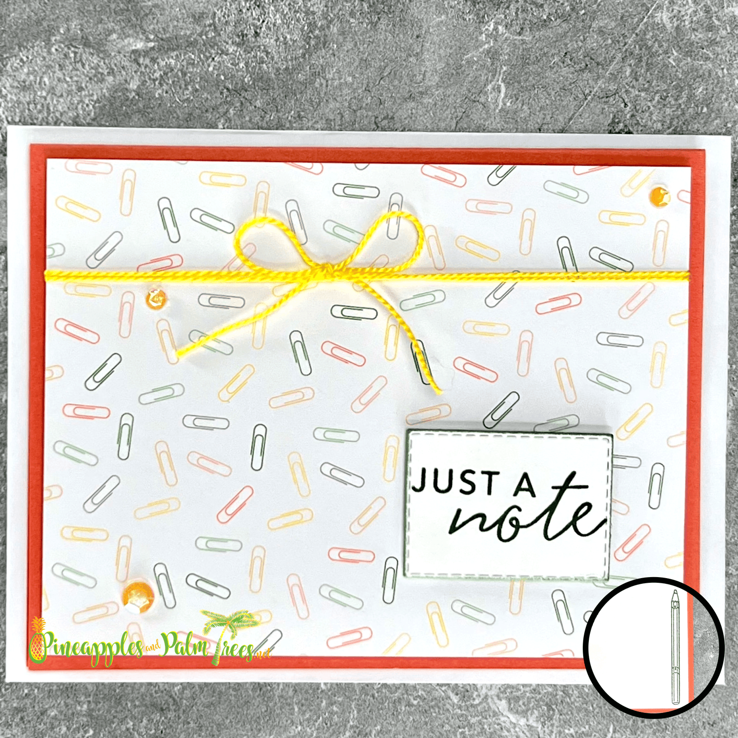 Greeting Card: Just A Note - paperclips