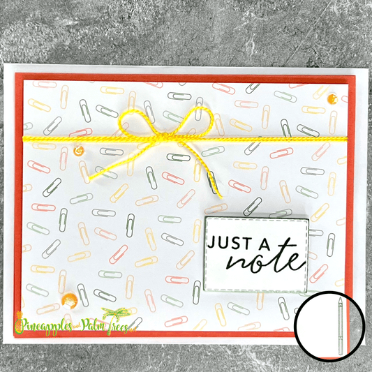 Greeting Card: Just A Note - paperclips