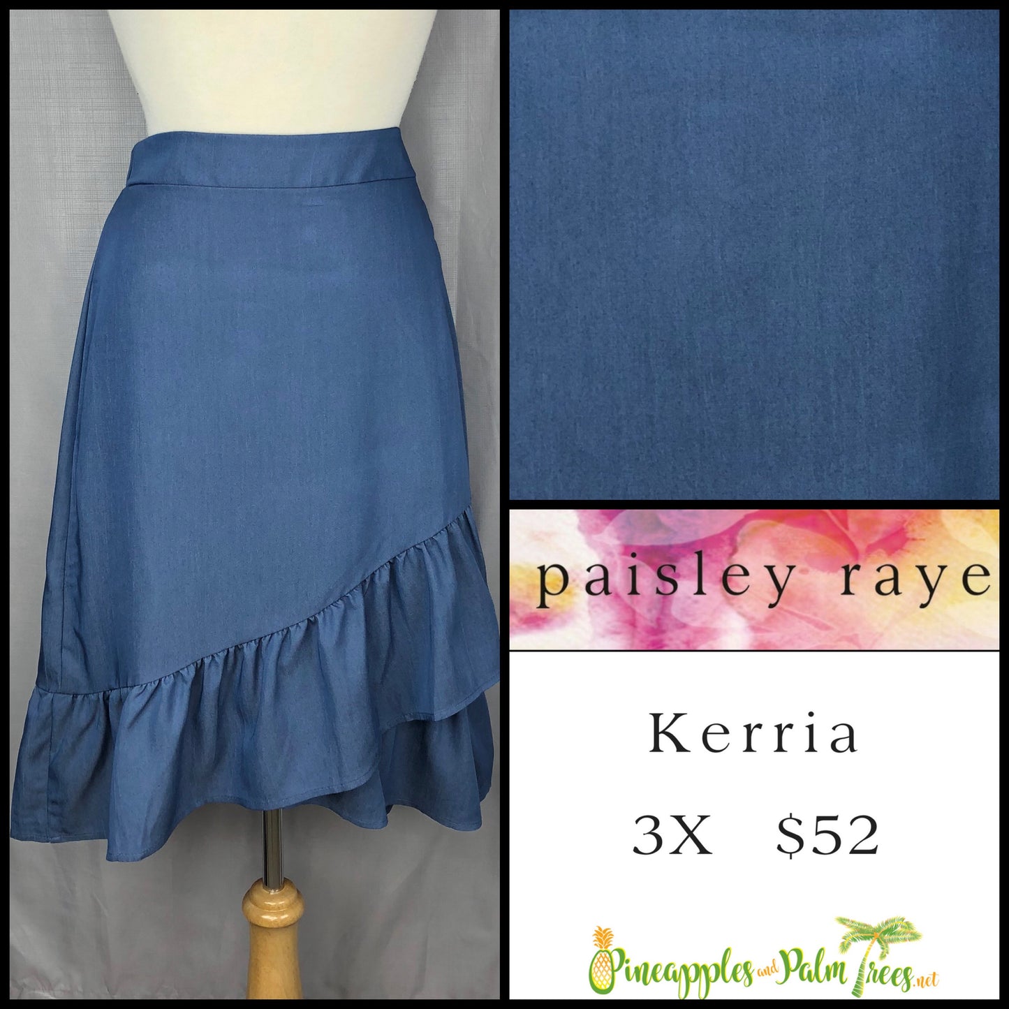 Skirt: Kerria 3X - blue