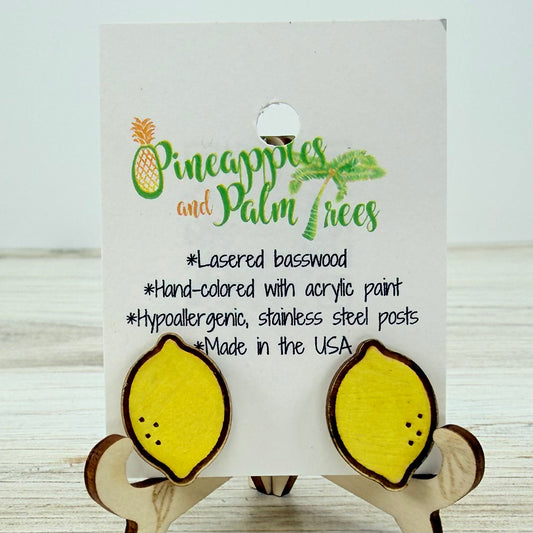 Lasered Earrings: Lemon Studs