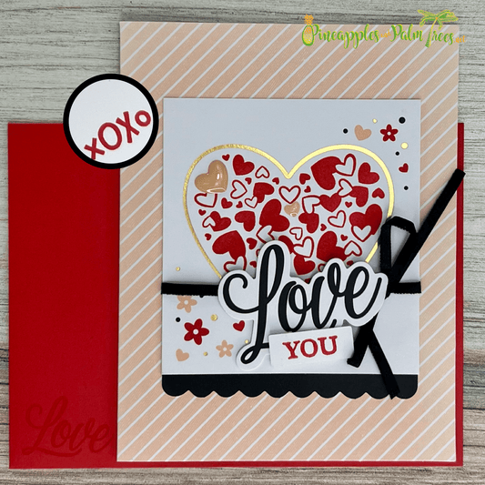 Greeting Card: Love You - black ribbon