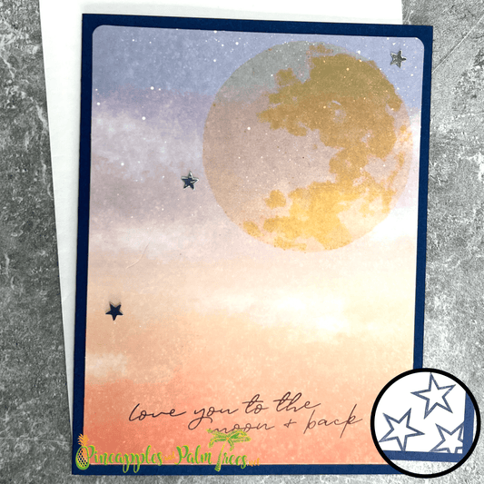 Greeting Card: Love You to the Moon & Back - dusk
