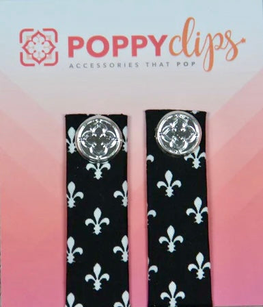 PoppyClips: Fleur de Lis - black