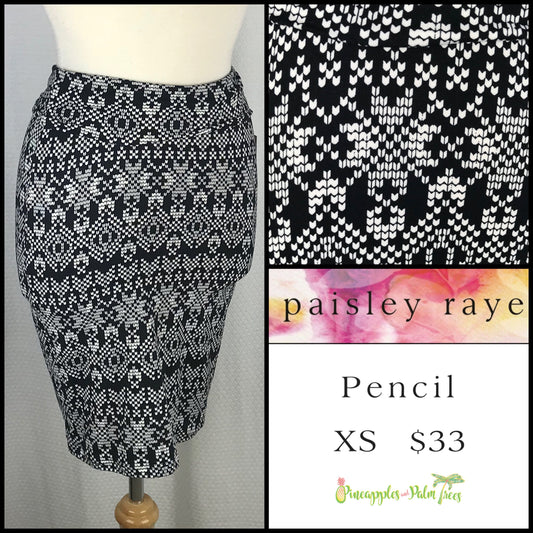 Skirt: Pencil XS - black and white