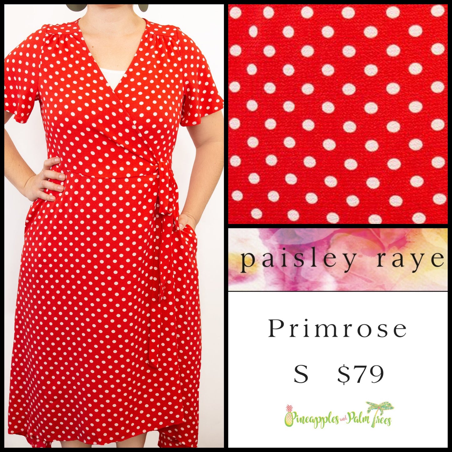 Dress: Primrose S - red and white polka dots