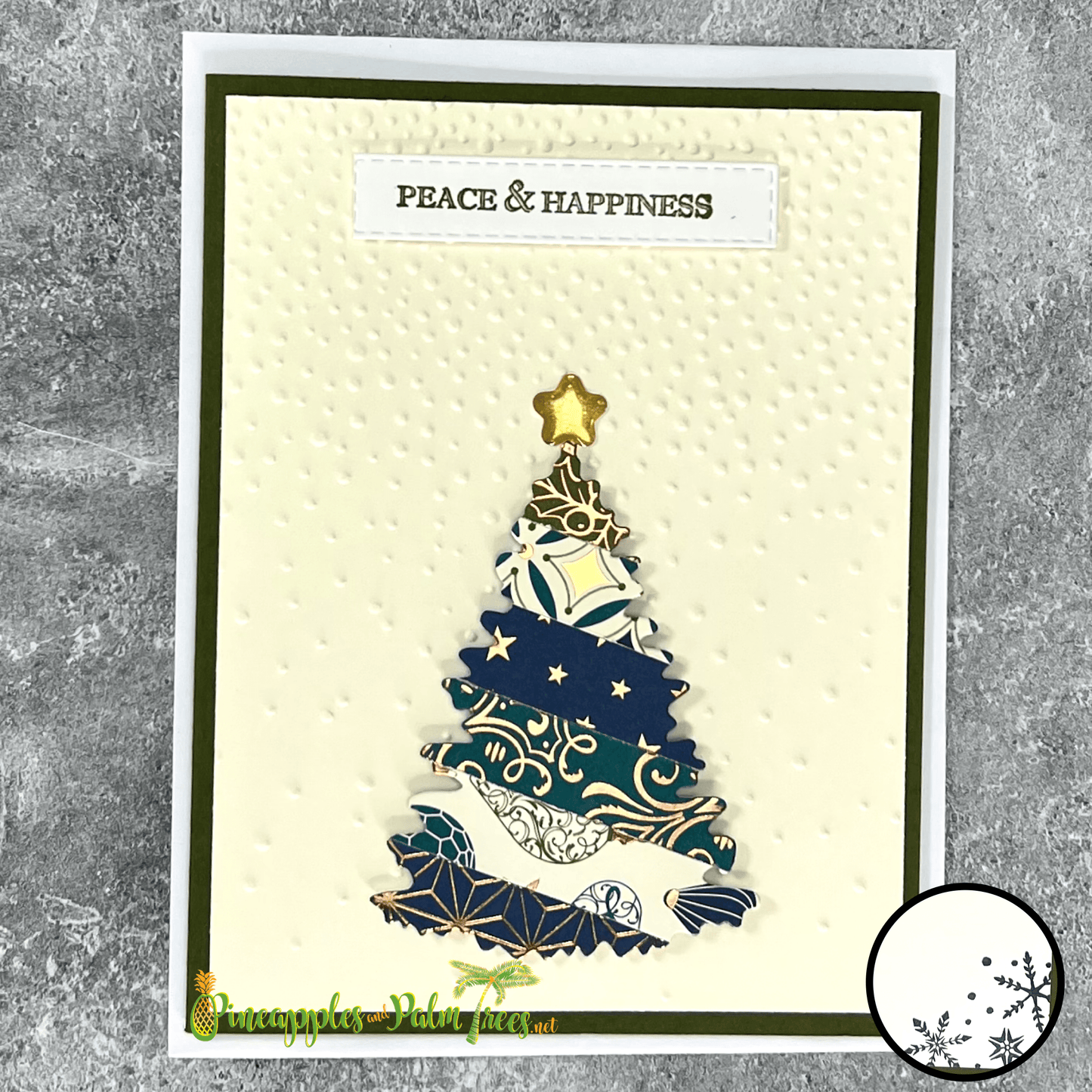 Greeting Card: Peace & Happiness - christmas tree