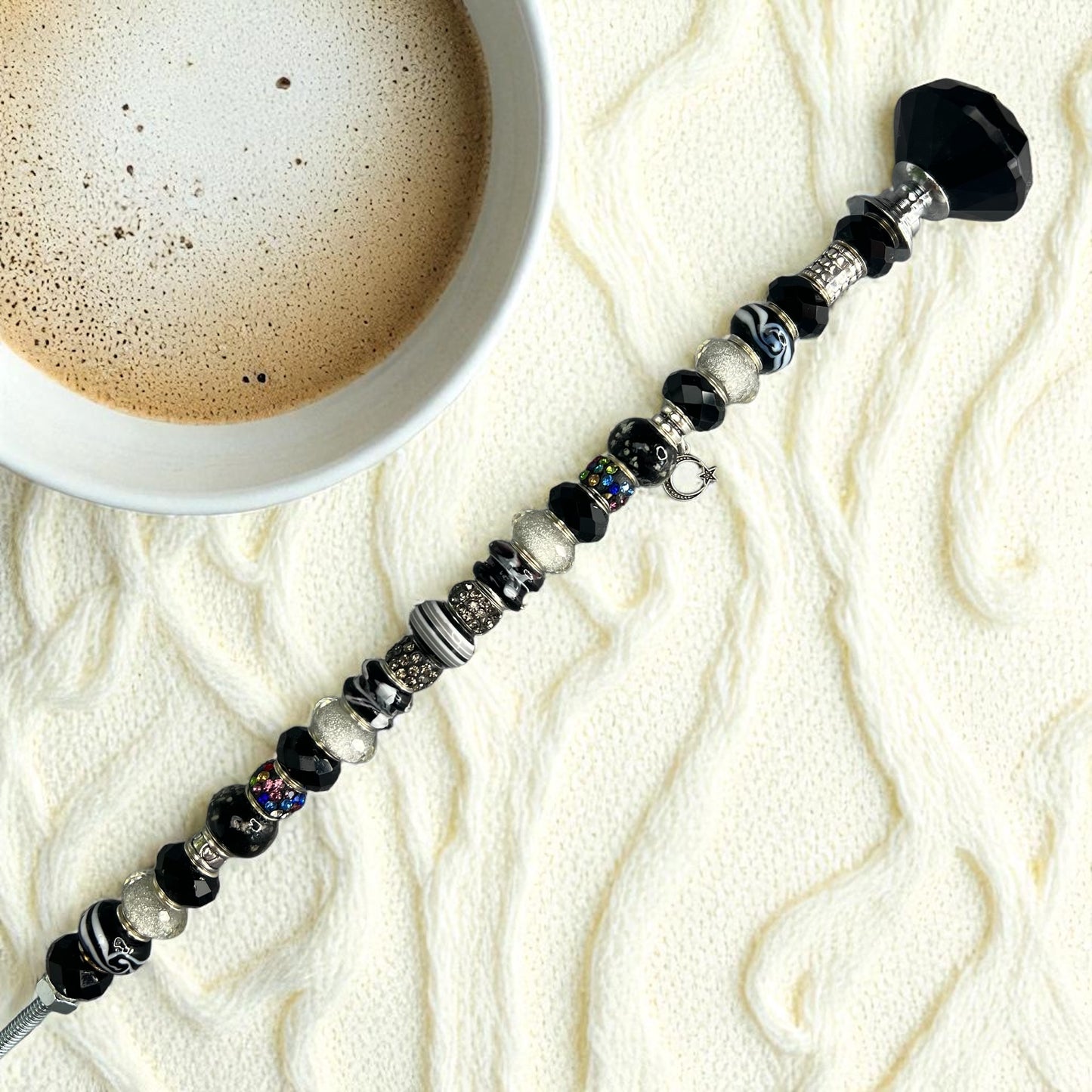 Garden Stake 1': Moonlit Starry Night - black