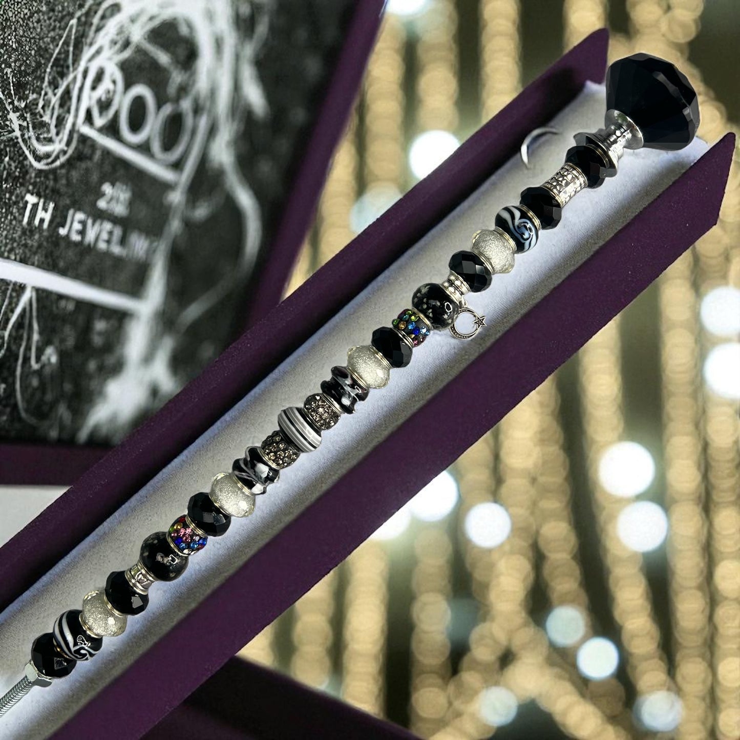 Garden Stake 1': Moonlit Starry Night - black