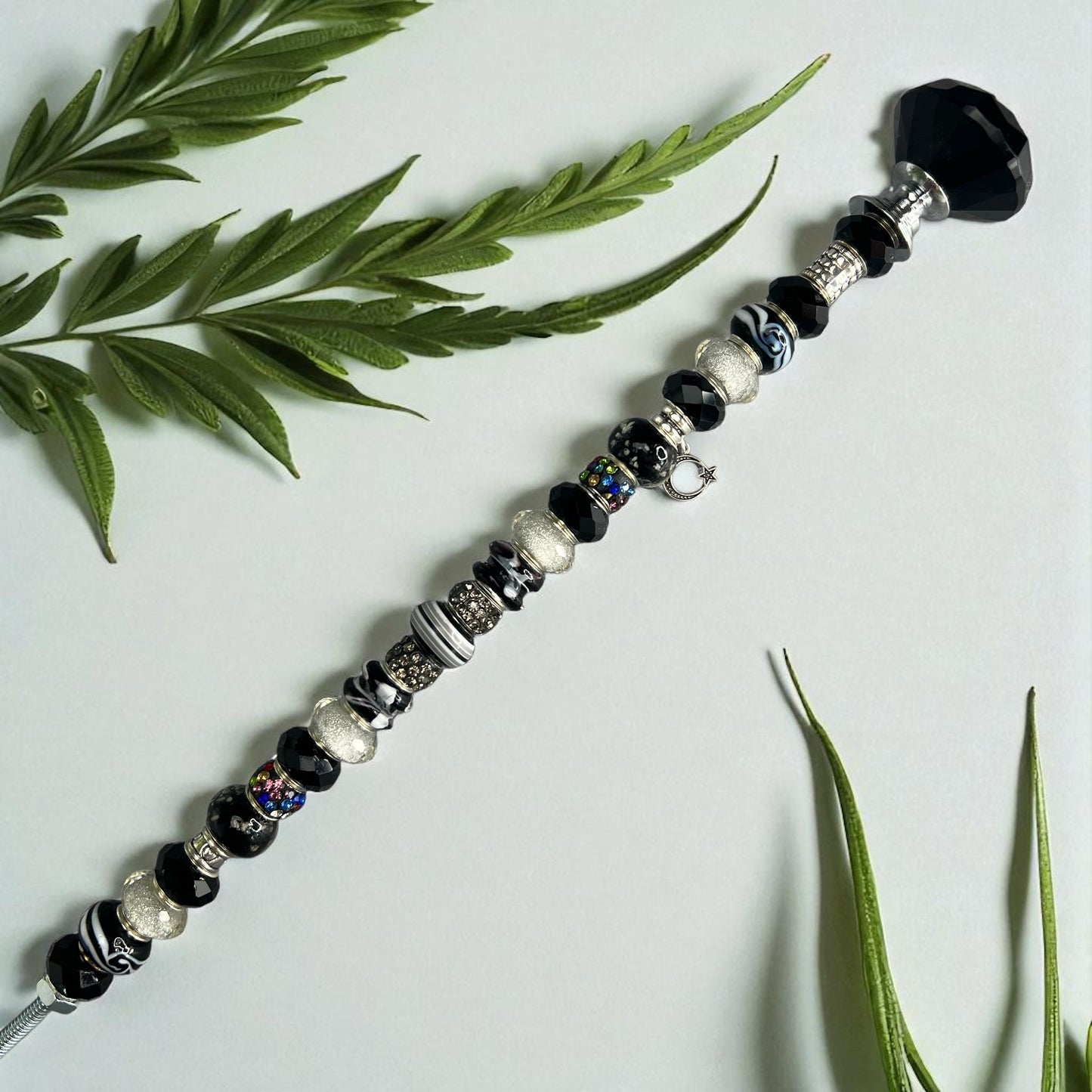 Garden Stake 1': Moonlit Starry Night - black