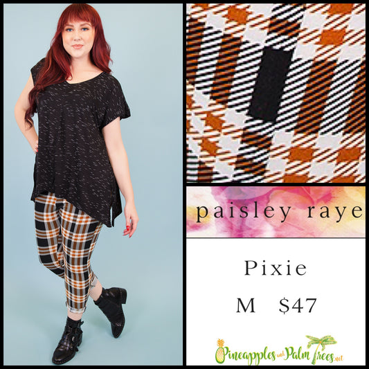 Pants: Pixie M - orange plaid
