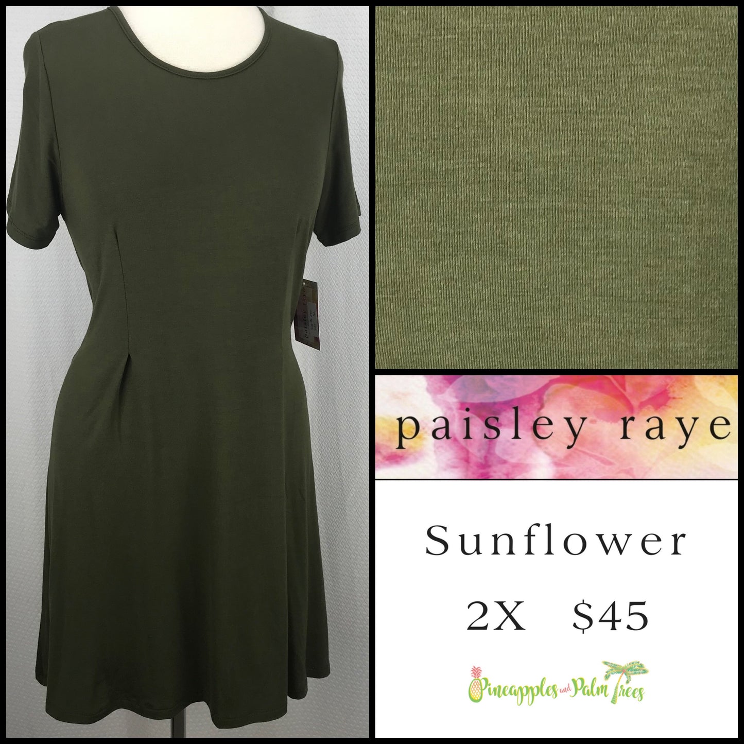 Dress: Sunflower 2X - olive