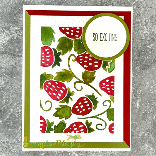 Greeting Card: So Exciting! - strawberries