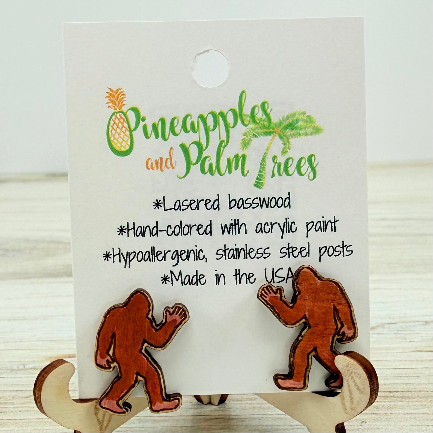 Lasered Earrings: Squatch Studs