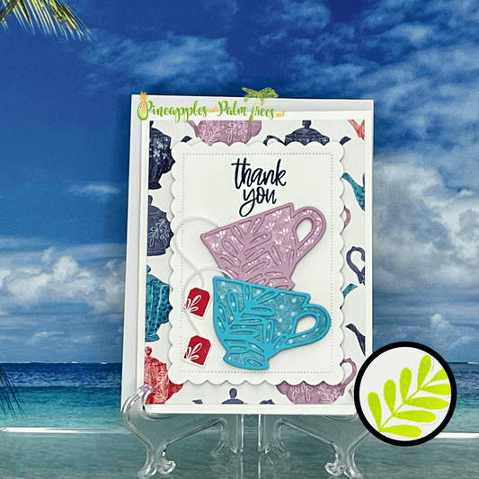 Greeting Card: Thank You - tea cups