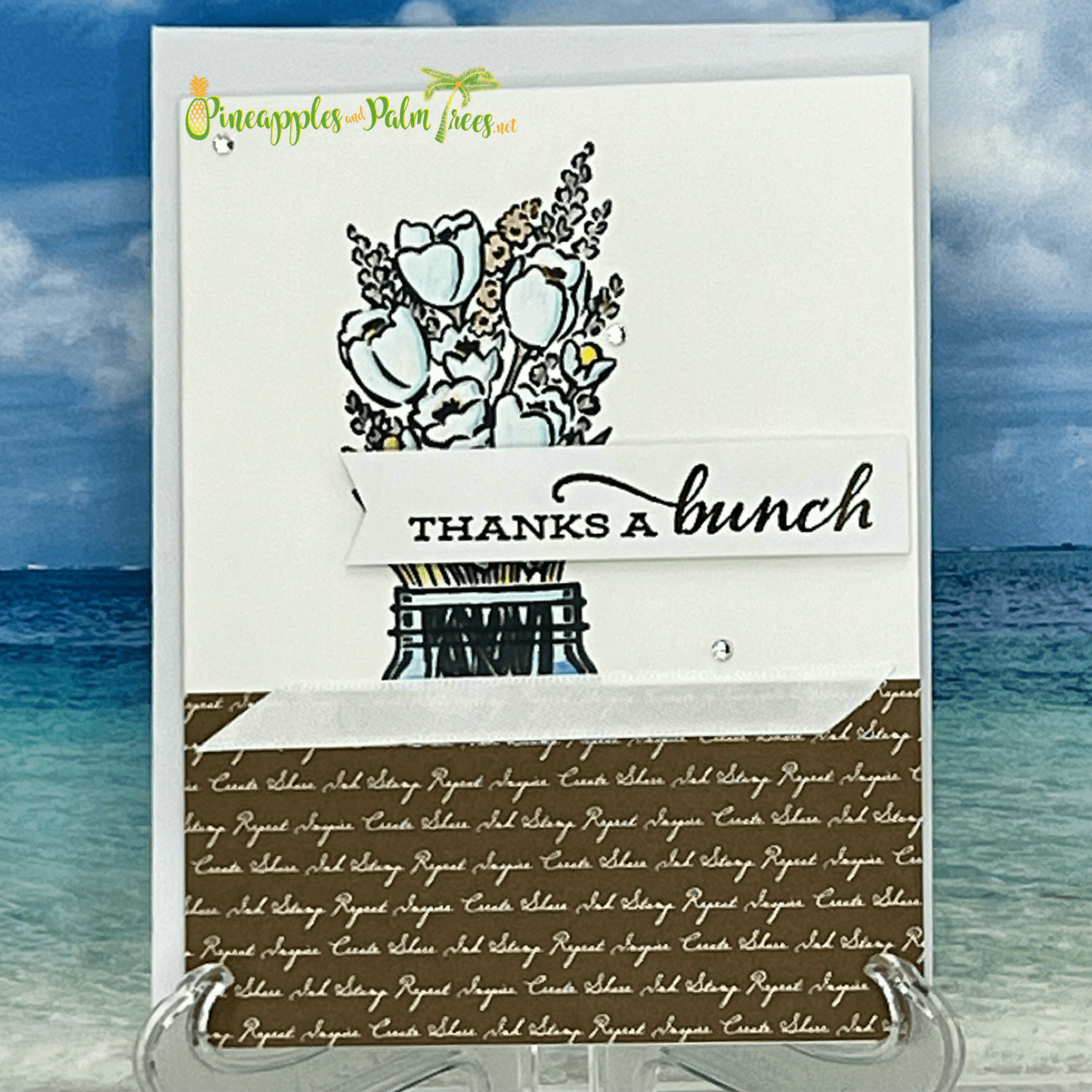 Greeting Card: Thanks A Bunch - blue flowers