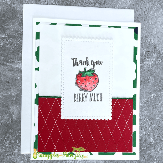 Greeting Card: Thank You Berry Much - strawberry