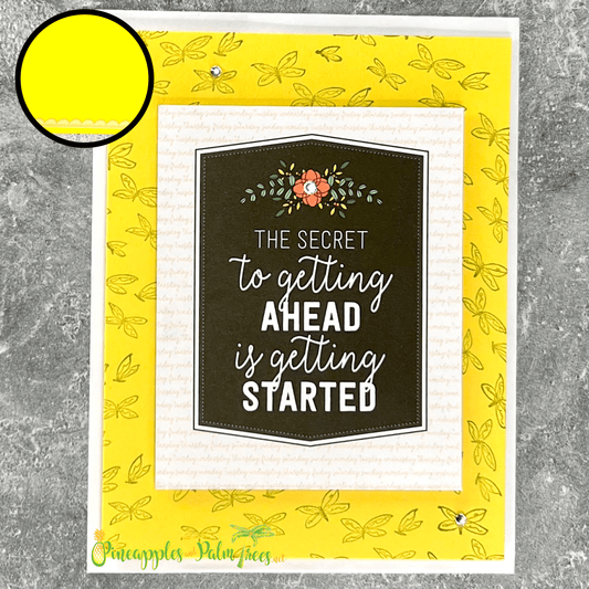 Greeting Card: The Secret to Getting Ahead is Getting Started - black & yellow