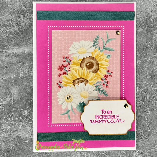 Greeting Card: To an Incredible Woman - pink & floral