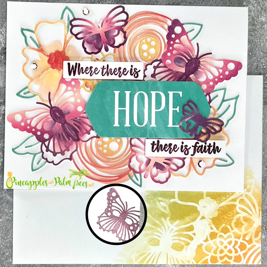 Greeting Card: Where There is Hope There is Faith - butterflies