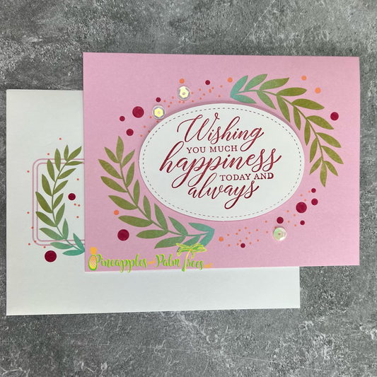Greeting Card: Wishing You Much Happiness Today and Always - pink