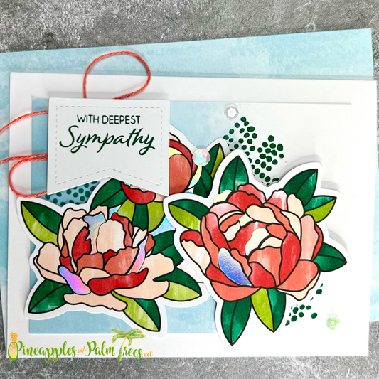 Greeting Card: With Deepest Sympathy - flowers
