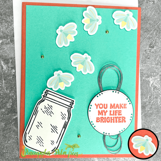 Greeting Card: You Make My Life Brighter - fireflies