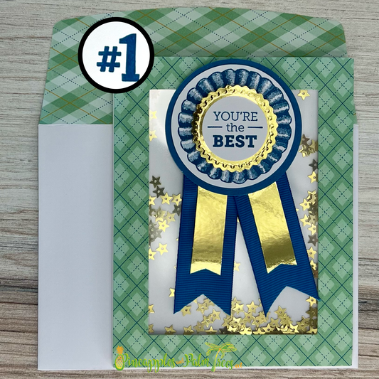 Greeting Card: You're the Best - shaker ribbon
