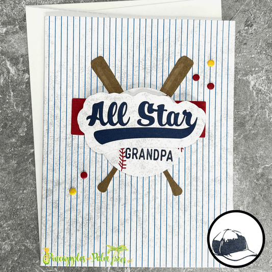 Greeting Card: All Star Grandpa - baseball bats