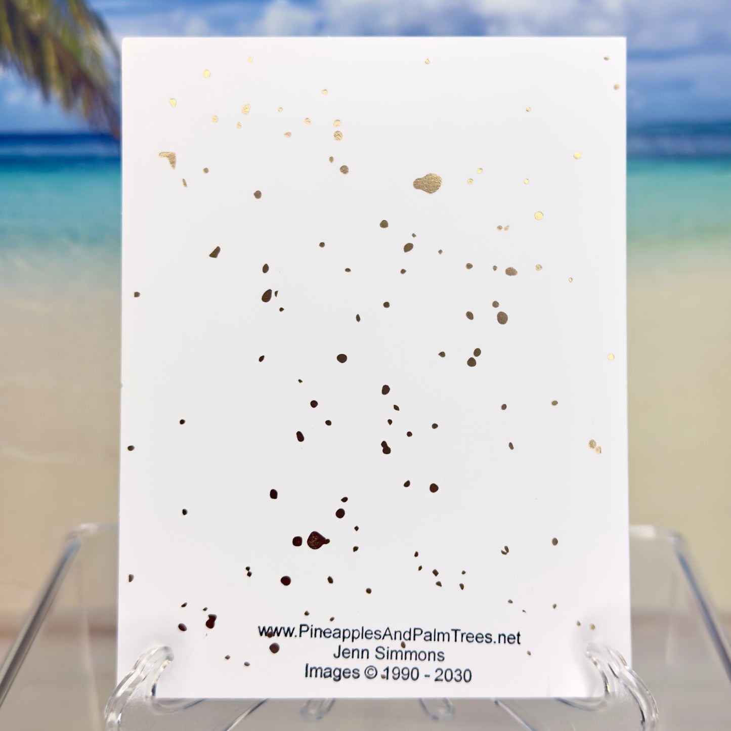 Butterfly-themed back of greeting card with gold accents — Everything Will Be Okay.