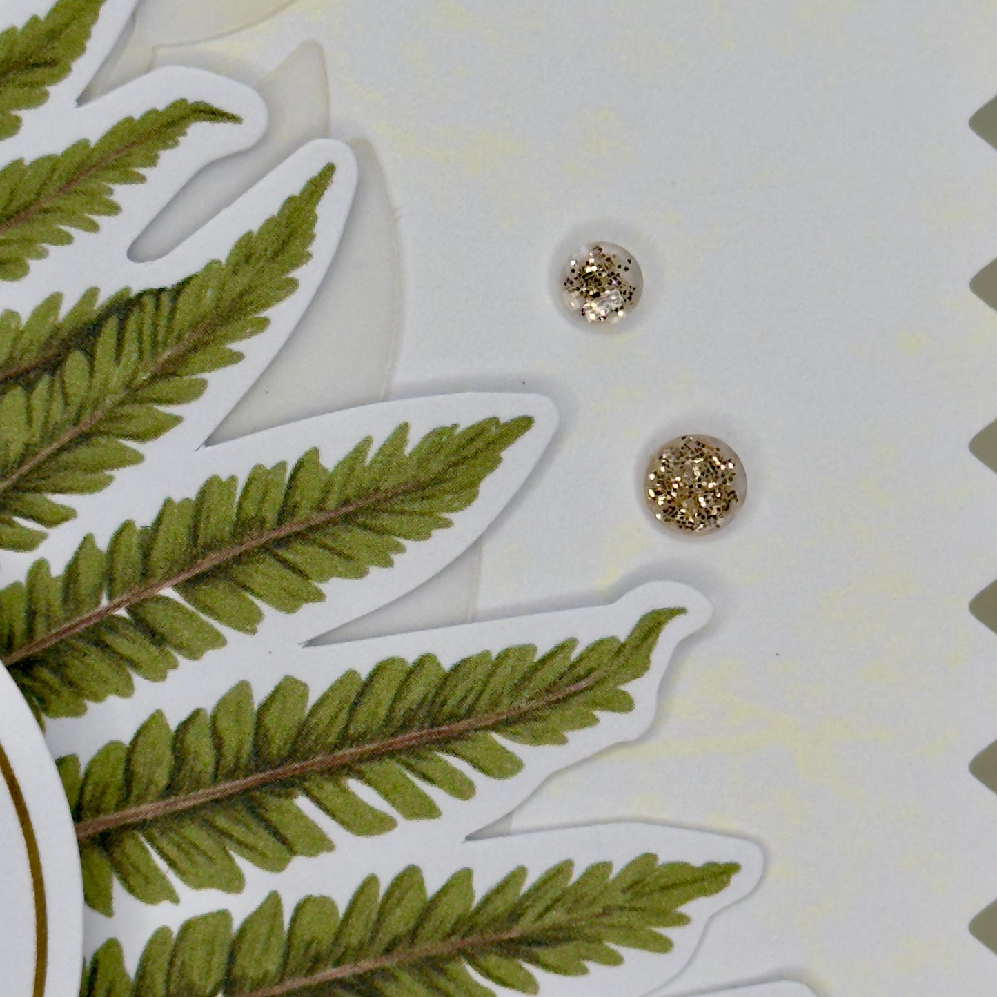 Fern details of the Get Well Soon greeting card from Pineapples and Palm Trees