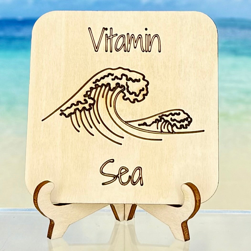 ‘Vitamin Sea’ ocean wave fridge magnet — coastal and beach-themed home décor.